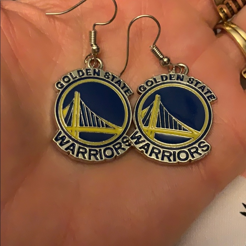 New Golden state Warriors pierced earrings 1.75